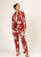 A Model Wearing Multicolor Upcycled Cotton Neal Printed Set, curated by Only Ethikal
